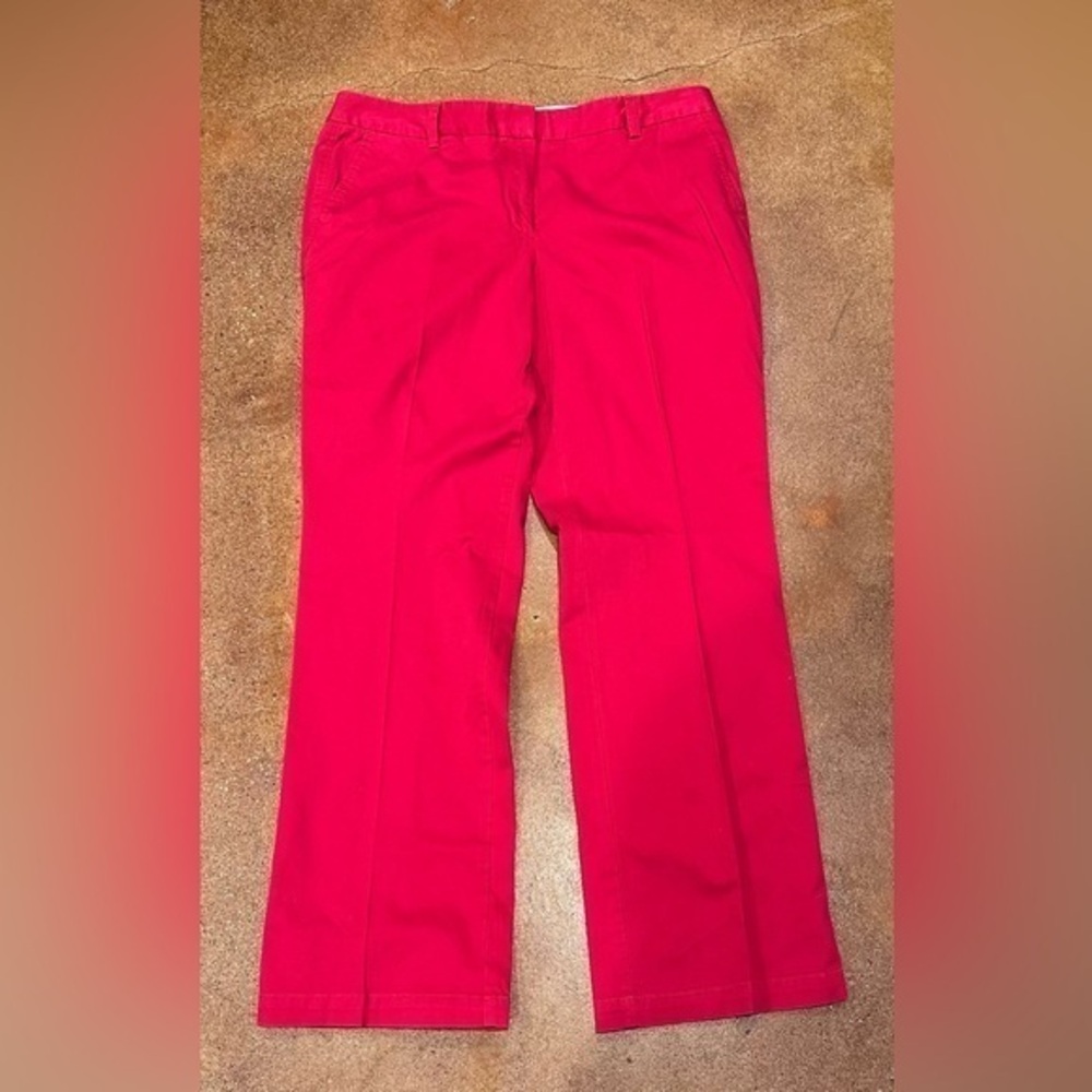 Lands End Red Chino Pants Straight Leg Trouser Pant